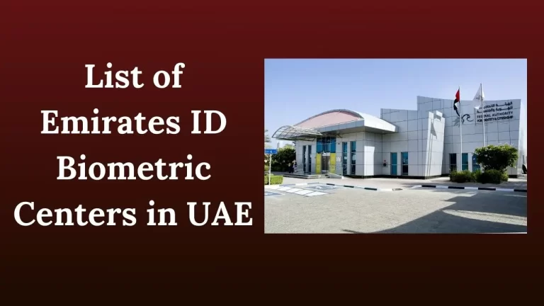 List of Emirates ID Biometric Centers in UAE